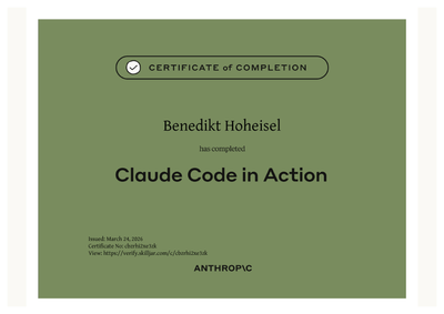 Zertifikat: Claude Code in Action