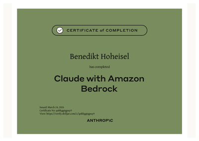 Zertifikat: Claude with Amazon Bedrock