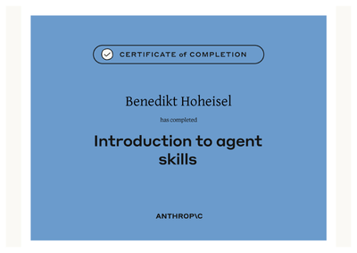 Zertifikat: Introduction to Agent Skills